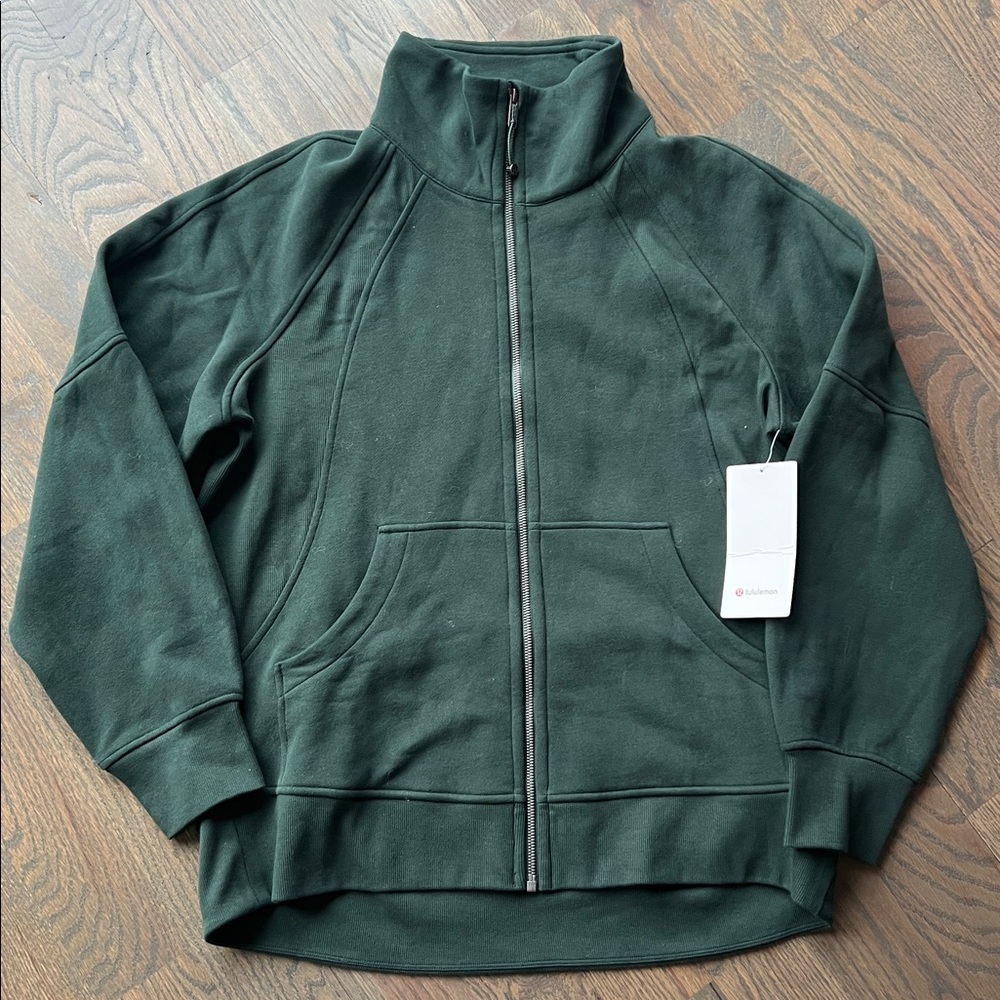 NWT lululemon Scuba Oversized Funnel-Neck Full Zip • Legacy Green • M/L